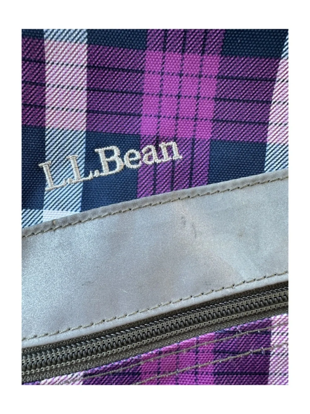 L..L. BEAN Deluxe Reflective Kids Backpack Purple Nylon School Travel